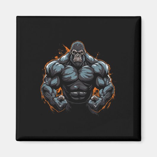Gorilla Flexing Magnet (Vorne)