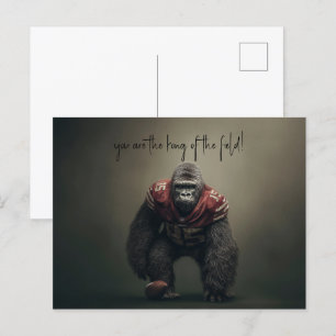 Gorilla Football Player Postkarte