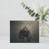 Gorilla Football Player Postkarte (Stehend Vorderseite)