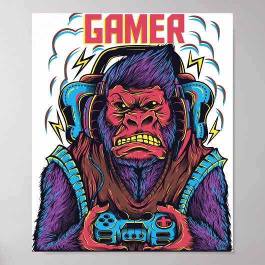Gorilla Gamer Poster (Vorne)