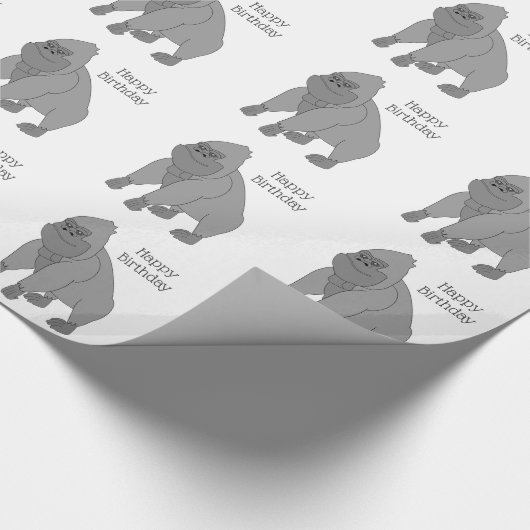 Gorilla Geburtstag Geschenkpapier (Ecke)