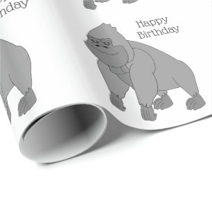 Gorilla Geburtstag Geschenkpapier