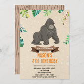 Gorilla-Geburtstagsdusche Feiertagskarte (Vorne/Hinten)