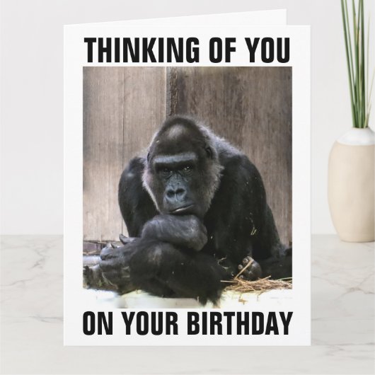 GORILLA GEBURTSTAGSFUN GRUßKARTE KARTE (Vorderseite)