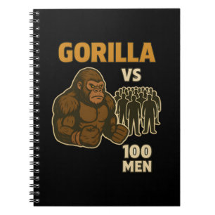 Gorilla gegen 100 Männer epische Schlacht Notizblock