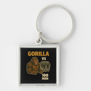Gorilla gegen 100 Männer epische Schlacht Schlüsselanhänger