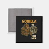 Gorilla gegen 100 Männer epischer Kampf Magnet (Vorderseite/Rückseite)