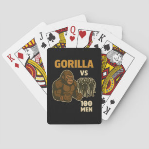 Gorilla gegen 100 Männer epischer Kampf Spielkarten