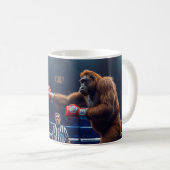 Gorilla gegen Orang-Utan Boxen Kaffeetasse (VorderseiteRechts)