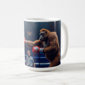 Gorilla gegen Orang-Utan Boxkampf Kaffeetasse (VorderseiteRechts)