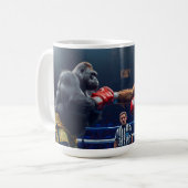Gorilla gegen Orang-Utan Boxkampf Kaffeetasse (Vorderseite Links)