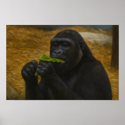 Gorilla Grace - Realistisches Tierportrait Poster (Vorne)