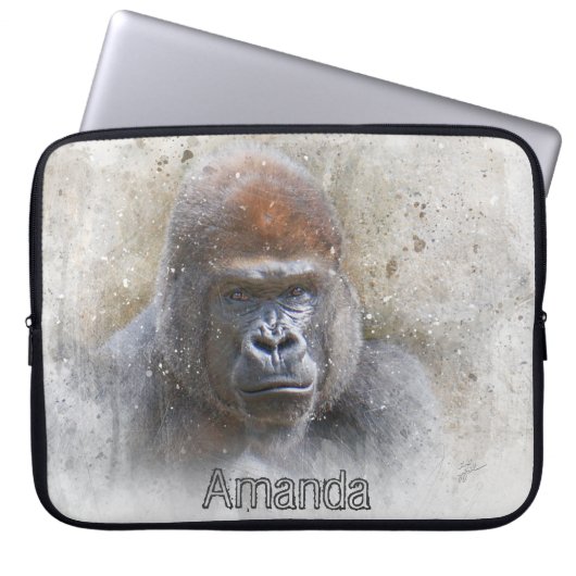 Gorilla Great Ape Animal Fotografy Modern Laptopschutzhülle (Vorderseite)