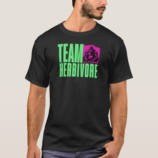 Gorilla Green, Team Herbivore - Vegane Stärke T-Shirt (Vorderseite)