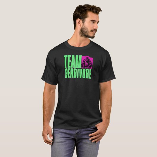 Gorilla Green, Team Herbivore - Vegane Stärke T-Shirt (Vorne ganz)