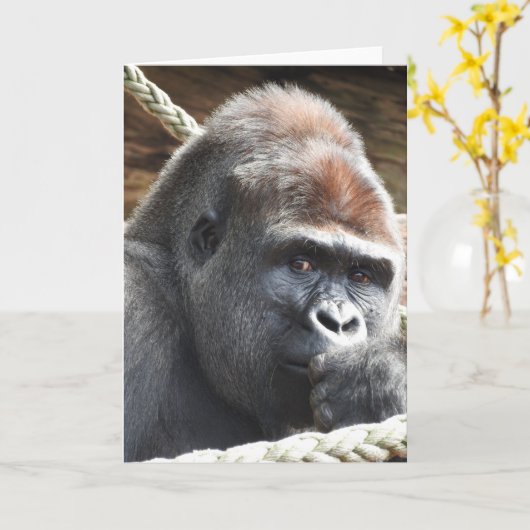 Gorilla Greeting Card Karte (Gelbe Blume)