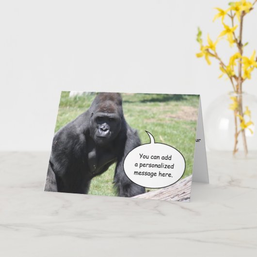Gorilla Greeting Card Karte (Gelbe Blume)
