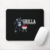 Gorilla Grillen Grilla Grillmaster Barbecue Mousepad (Mit Mouse)