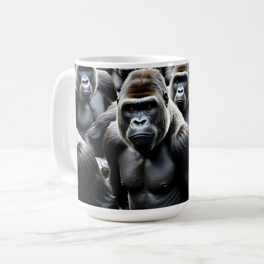 Gorilla-Gruppe Kaffeetasse (Vorderseite Links)
