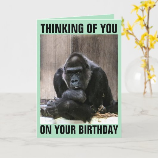 GORILLA HAPPY BIRTHDAY GREETING CARDS KARTE (Gelbe Blume)