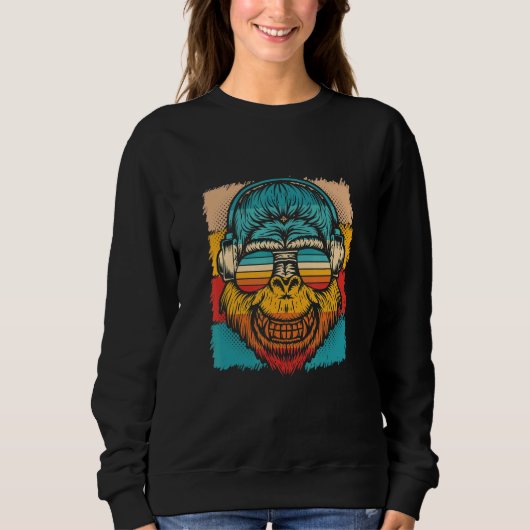 Gorilla Head Animal Wild Life Nature Head Sweatshirt (Vorderseite)