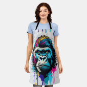 Gorilla Head - Gorilla Schürze - farbenfroh Gorill (Getragen)