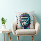 Gorilla Head - Gorilla Throw Kissen farbenfroh (Stuhl )