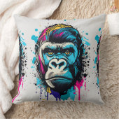 Gorilla Head - Gorilla Throw Kissen farbenfroh (Decke)