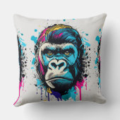 Gorilla Head - Gorilla Throw Kissen farbenfroh (Rückseite)