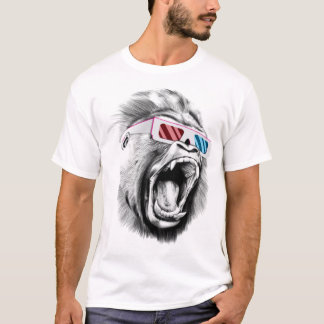 Gorilla Head mit 3D-Brille T-Shirt