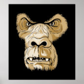 Gorilla head on black background poster (Vorne)
