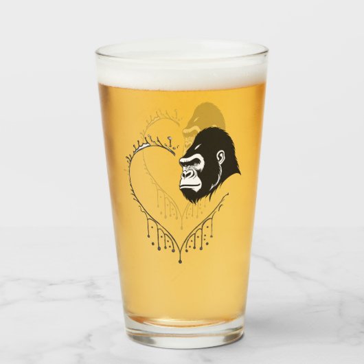 Gorilla Heartbeat Glas (Rückseite (gefüllt))
