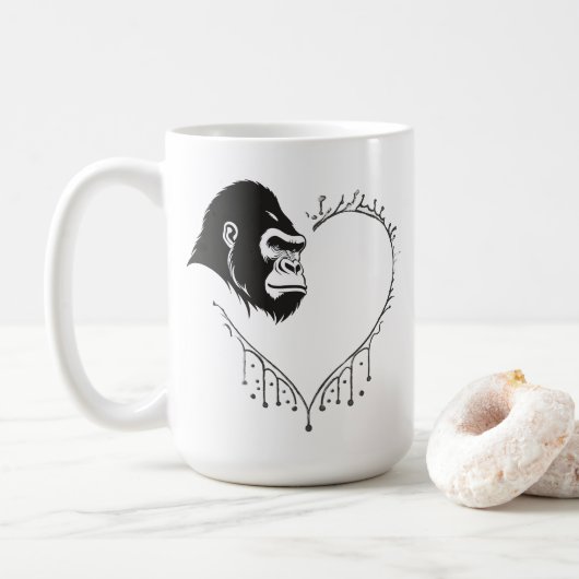 Gorilla Heartbeat Kaffeetasse (Mit Donut)