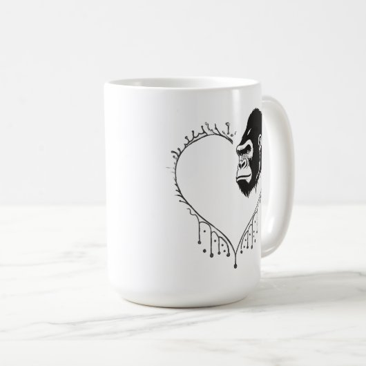 Gorilla Heartbeat Kaffeetasse (VorderseiteRechts)