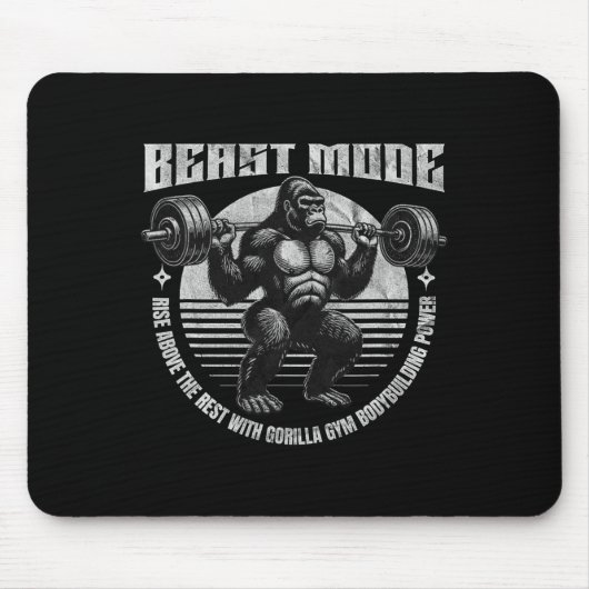 Gorilla hebt Hantel - Fitness Mousepad (Vorne)