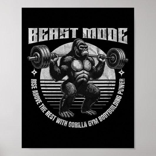 Gorilla hebt Hantel - Fitness  Poster (Vorne)