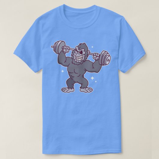 Gorilla Heften Gewicht Lifter Gym Körper Bu T-Shirt (Design vorne)