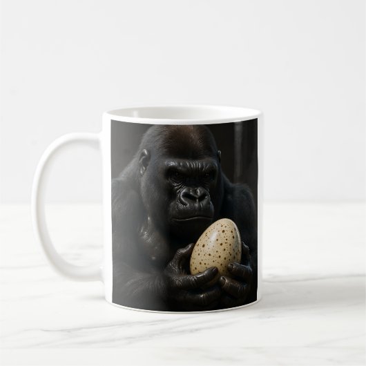 Gorilla Holding Egg Kaffeetasse (Links)