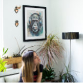 Gorilla hört Kopfhörer Poster