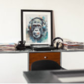 Gorilla hört Kopfhörer Poster