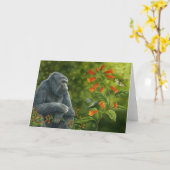 Gorilla & Hummingbirds Card Karte (Gelbe Blume)