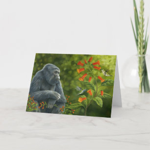 Gorilla & Hummingbirds Card Karte