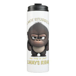 Gorilla ich bin nicht stur, mein Weg ist immer ric Thermosbecher