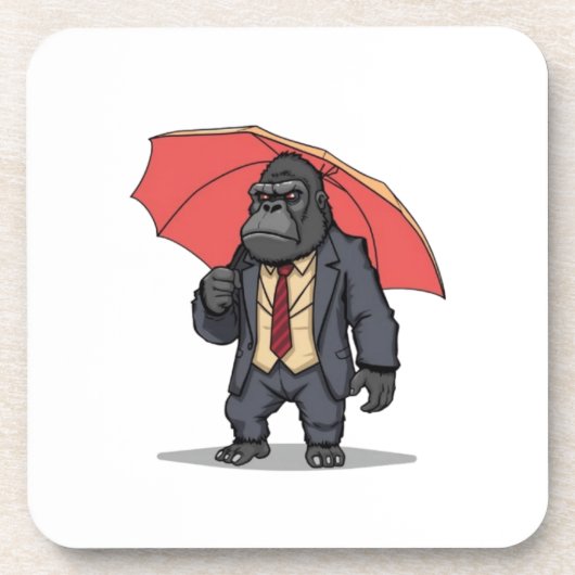 Gorilla im Anzug Getränkeuntersetzer (Vorderseite)
