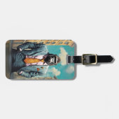 Gorilla im Anzug kraftvoll Reisen mit Stil Gepäckanhänger (Vorderseite horizontal)