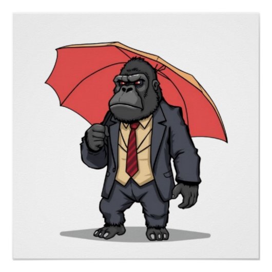 Gorilla im Anzug Poster (Vorderseite)