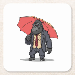 Gorilla im Anzug Rechteckiger Pappuntersetzer