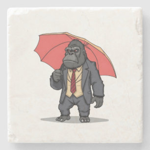 Gorilla im Anzug Steinuntersetzer