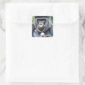 Gorilla in Baseball Golf spielen Quadratischer Aufkleber (Tasche)