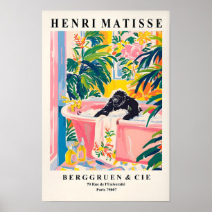Gorilla In Bathtub Lustiges Poster, Matisse Kunst Poster